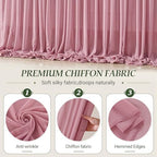 30ft×10ft Wrinkle Free Dusty Rose Backdrop Curtain Drapes, 6 Panels 5ftx10ft Sheer Tulle Chiffon Backdrop Panels Curtains for Wedding Baby Shower Birthday Party Stage Photo Home Decorations - Image 5
