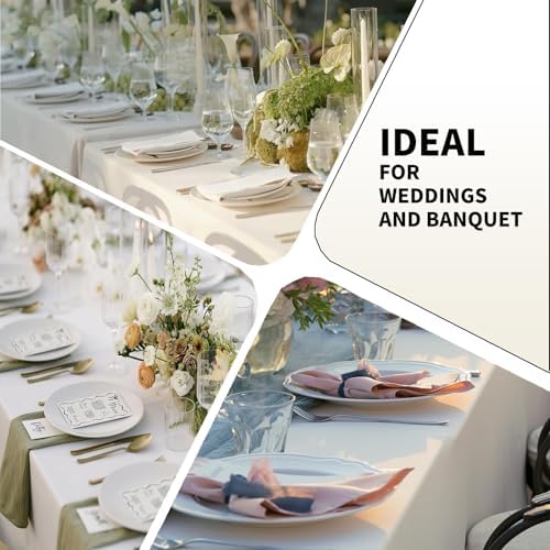 FINDYOU Ivory 6 Pack Polyester Table Cloth 60 x 102 Inch, Rectangle Tablecloths for 6 Foot Tables Washable Table Cloth for Party Wedding - Image 6