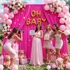 30ft x 15ft Hot Pink Wrinkle Free Backdrop Curtains for Wedding Party Backdrops Curtain Drapes Fabric Decorations Photo Back Drop Cloth for Baby Shower Photography Stage Reception - Image 4