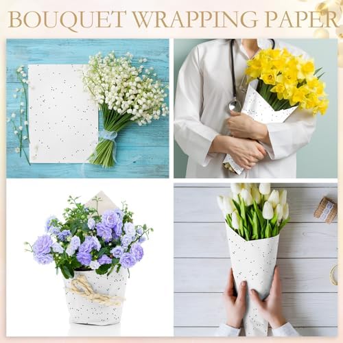 Teling 500 Sheets Tissue Paper for Gift, White Glitter, 14 x 20 Inch - Image 5
