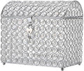 ELLDOO Crystal Wedding Card Box with Heart Lock, Money Card Box Treasure Chest Style Silver Gift for Wedding Receptions Centerpiece Decor Anniversary Keepsake Gift Display Csae, Medium by ELLDOO