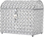 ELLDOO Crystal Wedding Card Box with Heart Lock, Money Card Box Treasure Chest Style Silver Gift for Wedding Receptions Centerpiece Decor Anniversary Keepsake Gift Display Csae, Medium by ELLDOO