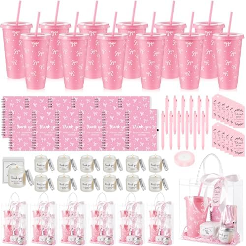 Nuogo 12 Sets New Parent Shower Prizes, Pink Color, Bow Style by Nuogo