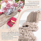 18 Pack Cheesecloth Table Runner 10FT Rosy Brown Table Runner Boho Gauze Cheese Cloth Table Runners Long Rustic Sheer Table Decorations for Wedding Party Baby Bridal Shower Birthday Holiday Home - Image 6