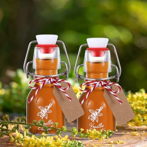 Reallnaive 12 Pack 2 oz Vanilla Extract Bottles Swing Top Glass Bottles - Image 6
