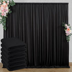 30 ft x 8 ft Black Backdrop Curtain for Parties, 6 Panels 5 ft x 8 ft Wrinkle Free Polyester Photo Black Backdrop Drapesfor Graduations Birthday Wedding Party Stage Curtains Home Decoration Supplies by Outpain
