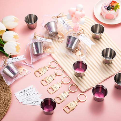 Vesici Baby Shower Party Favors Bottle Openers Keychains, 25 Sets, Girl - Image 5
