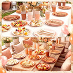 Zhehao 350 Pcs Burnt Orange Fall Party Supplies Serve 50 Guests - Image 6