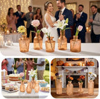 Glass Bud Vases in Bulk Small Mini Amber Vase for Flowers 40pc - Image 3