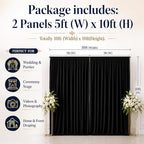 10ftx10ft Black Backdrop Curtain for Wedding Parties, Wrinkle Free Silky Polyester 2 Panels 5x10ft Draping Fabric Photo Back Drop Cloth for Birthday Photography Background Photoshoot - Image 6