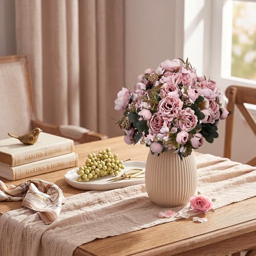 Peonies Artificial Flowers - 8 Bundles, Pink - Image 5
