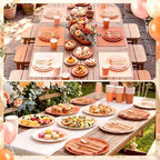 Zhehao 175 Pcs Burnt Orange Fall Party Supplies Serve 25 Guests - Image 6
