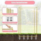 4 Post Rectangular Wedding Backdrop, Portable Pipe and Drape Backdrop Stand for Parties Silver Wedding Garden Balloon Arch Frame for Birthday Parties Banquets Background Decor - Image 6