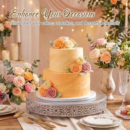 Wenqik 20 Inch Cake Stand Round Metal Cupcake - Image 6