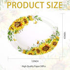 Grencian 50 PCS Sunflower Large Oval Paper Plates 12 x 10 Inch - Image 3