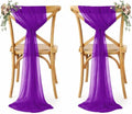 MDS Pack of 125 Chiffon Chair Sashes for Wedding & Event Décor - Purple by MDS