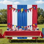 USA Backdrop Curtain 15ftx10ft - Red White Blue Wrinkle Free Satin Drapes - Image 6