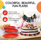 Party Solids Exquisite Red Paper Plates Disposable Heavy Duty 200 Pcs - 100-7" & 100-9" Red Disposable Plates For Party Heavy Duty 350 GSM For Birthday Supplies - Image 5