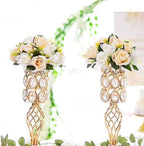10Pcs Artificial Flower Ball Arrangement, 15 Flower Heads Wedding Roses Bouquet with Base Suitable for Parties Valentine's Day Wedding Centerpieces and Home Decor (Champagne & White) - Image 7