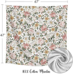 Sweet Jojo Designs 2-Piece Baby Muslin Swaddle Blanket Set (Boho Vintage Floral) for Girls, Infant Nursery, Lightweight Cotton Blanket for Newborns (Shabby Chic Farmhouse, Rose, Daisy, Bohemian, Sage) - Image 4