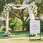 Wedding Welcome Sign Holder, 57”x15.7”x 31.5” Welcome to Our Wedding Sign Adjustable Display Stand ,Gold Easel Stand Personalized for Baby Bridal Shower Sign Black - Image 7
