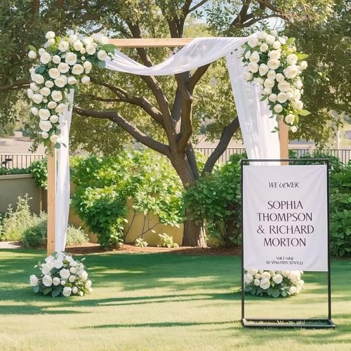 Wedding Welcome Sign Holder, 57”x15.7”x 31.5” Welcome to Our Wedding Sign Adjustable Display Stand ,Gold Easel Stand Personalized for Baby Bridal Shower Sign Black - Image 7