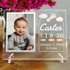 11.75"x9.75" Custom Glass Picture Frame for 5x7 Photo, Personalized Baby Picture Frames, Nursery Decor for Gender Reveal and Baby Announcement Ideas, Adoption Gifts for New Parents (Design 4) - Image 6