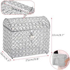 ELLDOO Crystal Wedding Card Box with Heart Lock, Money Card Box Treasure Chest Style Silver Gift for Wedding Receptions Centerpiece Decor Anniversary Keepsake Gift Display Csae, Medium - Image 2