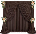 20x10ft Brown Backdrop Curtain for Wedding Parties Wrinkle Free Fabric Brown Drapes Backdrop Decoration for Baby Shower Birthday Photography Decoration 4 Panels, 5ft x 10ft by Gogoparti