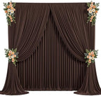 20x10ft Brown Backdrop Curtain for Wedding Parties Wrinkle Free Fabric Brown Drapes Backdrop Decoration for Baby Shower Birthday Photography Decoration 4 Panels, 5ft x 10ft by Gogoparti