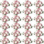 24 Bundles Dusty Pink Artificial Peonies Silk Flowers Bulk by Nagobi