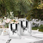 Fumete 50 Pcs Silver Glossy Thank You Gift Bag with Handles - Image 6