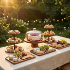 Arttown 6Pack Dessert Table Display Acacia Wood Cake Stand with Lid by Arttown