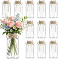 Mason Jar Glass Vases 12 Pack, Clear Flower Vase for Centerpieces by Unknown