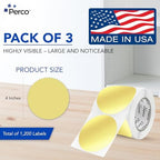 Perco Metallic Gold Perforated Round Circle Dot Sticker 4-Inch Labels — 3 Rolls, 1,200 Stickers - VIP, Reward & Premium Event Signage, Gift & Display Labels - Made in USA - Image 2