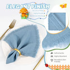 Showgeous 30 Pack Dusty Blue Cloth Napkins with Fringe, 16x16 inch - Image 3