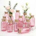 Mason Jars for Centerpiece Glass Flower Bud Vase Pink Vases, 12 Pc by Unknown