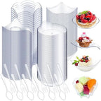 Tessco for you 800 Pcs Mini Appetizer Plates Stylish Style Clear by Tessco