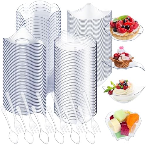 Tessco for you 800 Pcs Mini Appetizer Plates Stylish Style Clear by Tessco