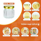 Mini Honey Jars with Dipper- 30Pcs Small Honey Jars Party Favors for Baby Shower,Wedding Favors, 1.5 oz Glass Jars with Lids (Gold, 30) - Image 5