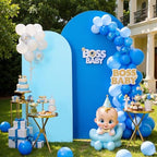 Blue Royal Blue Arch Backdrop Cover Set of 2-7.2ft 6ft Dual Color Wedding Arch Cover,Wrinkle Free Stretchy Spandex Fitted Chiara Arch Stand Cover for Boss Baby Birthday Party Photo Photography - Image 3