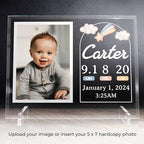 11.75"x9.75" Custom Glass Picture Frame for 5x7 Photo, Personalized Baby Picture Frames, Nursery Decor for Gender Reveal and Baby Announcement Ideas, Adoption Gifts for New Parents (Design 4) - Image 2