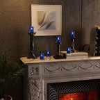 12Pack Flameless LED Candles with Timer, Battery Operated, Blue, 2"x3" - Image 4