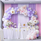 gogoparti 15ft x 10ft Light Purple Pink and White Backdrop Curtains, Wrinkle Free Backdrop Drapes for Wedding Birthday Party Background, 6 Panel 2.5x10ft - Image 6