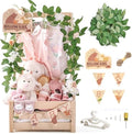 Wooden Baby Shower Crate Closet - Forest Animals Themed Personalized Crate with Hangers & Decorative Accents, Easy Assembly Natural Wood Gift Basket Ideal for Baby Shower & Nursery Storage by WOODENTEETHER