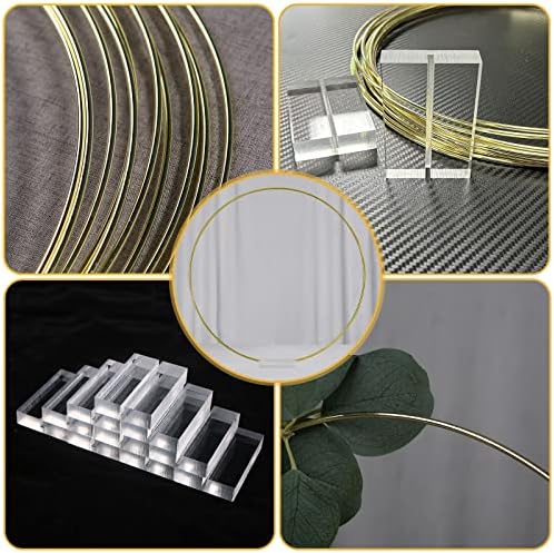 YALLOVE 10 PCS 14 Inch Floral Hoop Table Centerpiece, Gold Metal Wreath Ring Stand with Crystal Clear Acrylic Base for Balloon and Flower Decoration, Flower NOT Included - Image 4