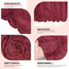 12 Pcs Burgundy Christmas Cheesecloth Table Runner 10Ft, Gauze Table Runners 21.5 x 120 inch,Semi Sheer Cheese Cloth Fabric Runner Bulk for Wedding,Party,Baby Shower,Bridal Shower - Image 5