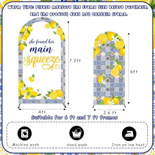 Serencatcher 7.2ft 6ft Main Squeeze Bridal Shower Arch Backdrop Covers 2pcs - Image 2