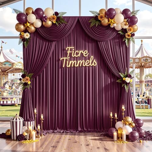 20 ft x 10 ft Wrinkle Free Maroon Backdrop Curtain for Parties, Polyester Burgundy Photo Backdrop Drapes 4 Panels 5x10ft for Baby Shower Wedding Birthday Party Engagement Ceremony Decoration - Image 6