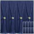 8 Panels Navy Blue Backdrop Curtain for Parties Wrinkle Free Photo Curtains Backdrop Drapes Fabric Decoration for Wedding Birthday Party Baby Shower 40ft(W) x 10ft(H) by Tao-GePartyDecorations